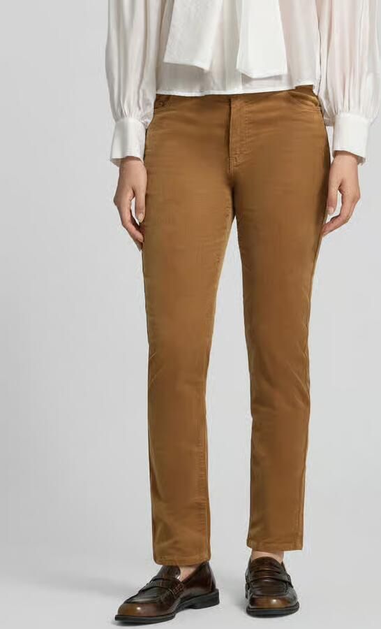 Christian Berg Woman straight fit jeans van katoenmix in corduroy look - Foto 3