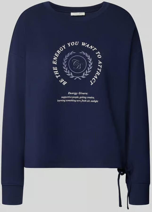 Christian Berg Woman Sweatshirt met koordjes en print op de voorkant