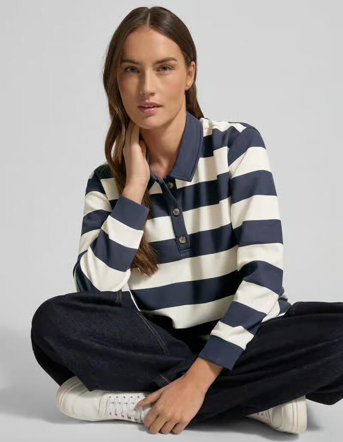 Christian Berg Woman Sweatshirt met polokraag en knoopsluiting - Foto 2