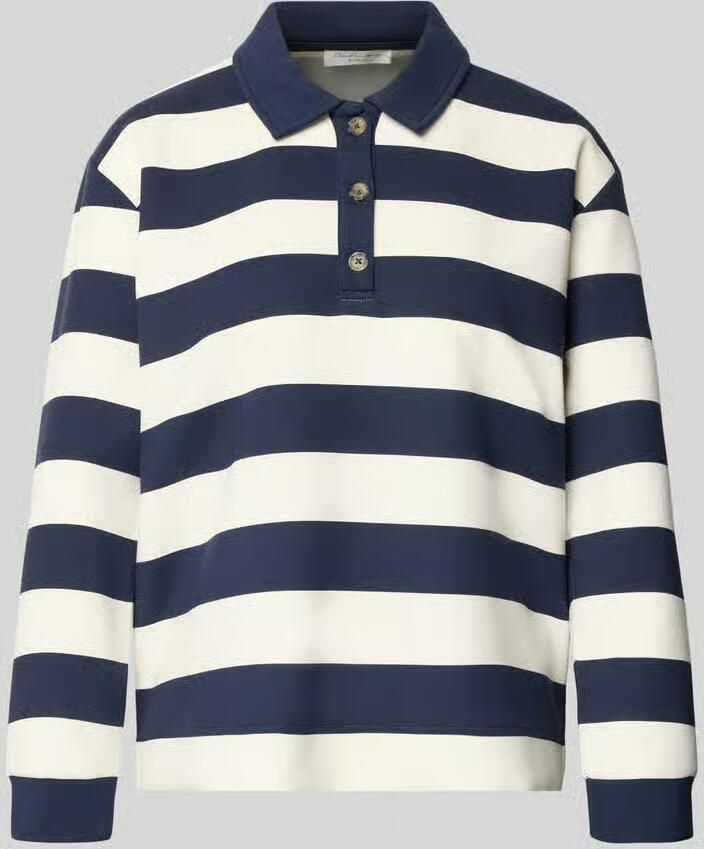 Christian Berg Woman Sweatshirt met polokraag en knoopsluiting