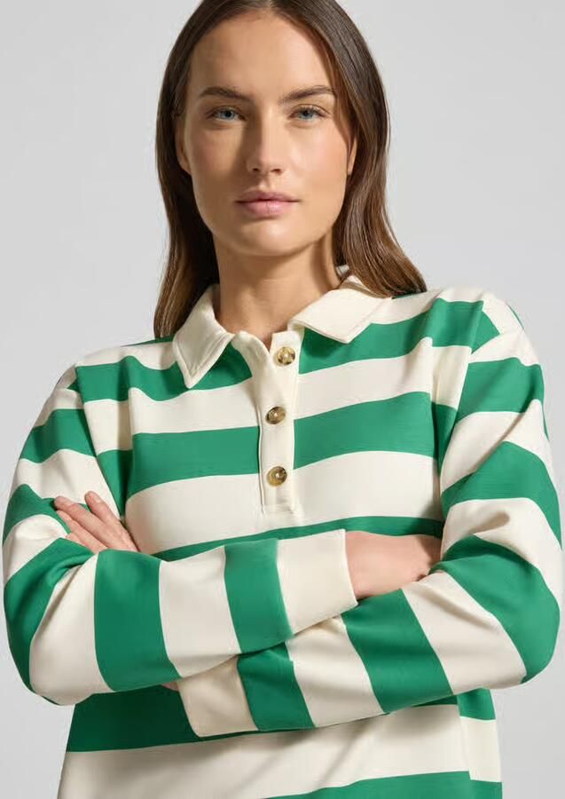 Christian Berg Woman Sweatshirt met polokraag en knoopsluiting - Foto 2