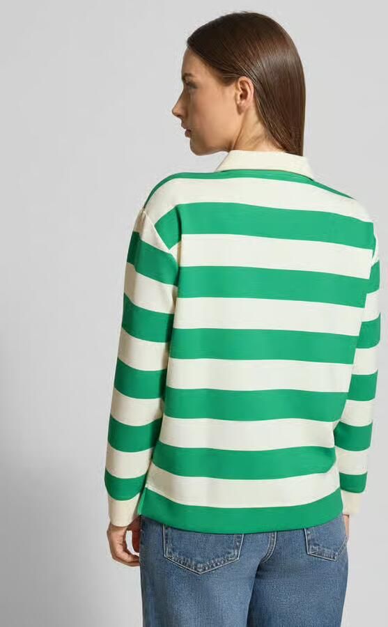 Christian Berg Woman Sweatshirt met polokraag en knoopsluiting