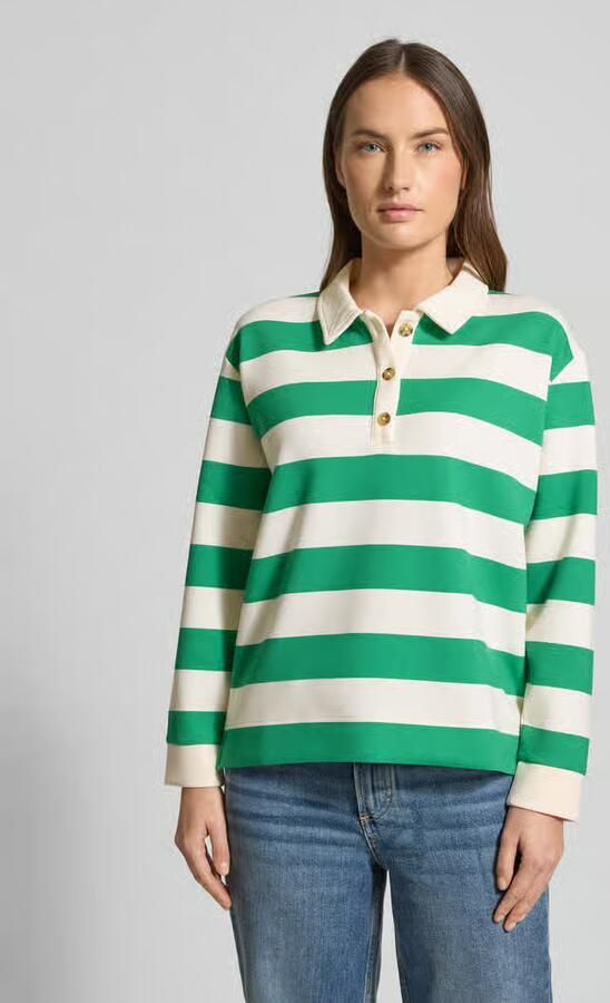Christian Berg Woman Sweatshirt met polokraag en knoopsluiting - Foto 4