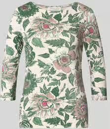 Christian Berg Woman T-shirt in all-over look met 3 4-mouw