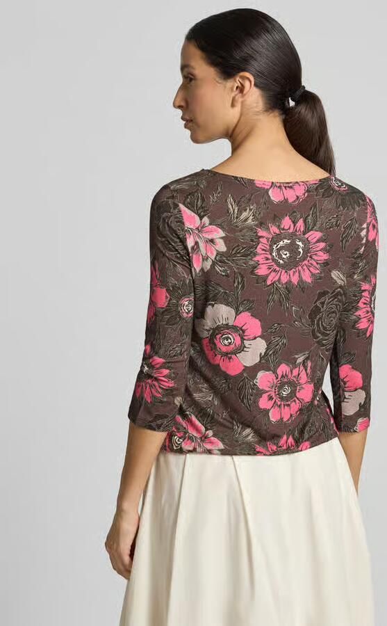 Christian Berg Woman T-shirt in all-over look met 3 4-mouw