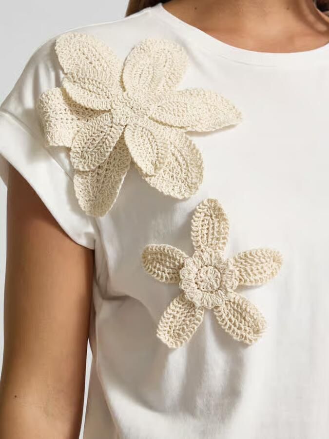 Christian Berg Woman T-shirt met applicaties en ronde hals