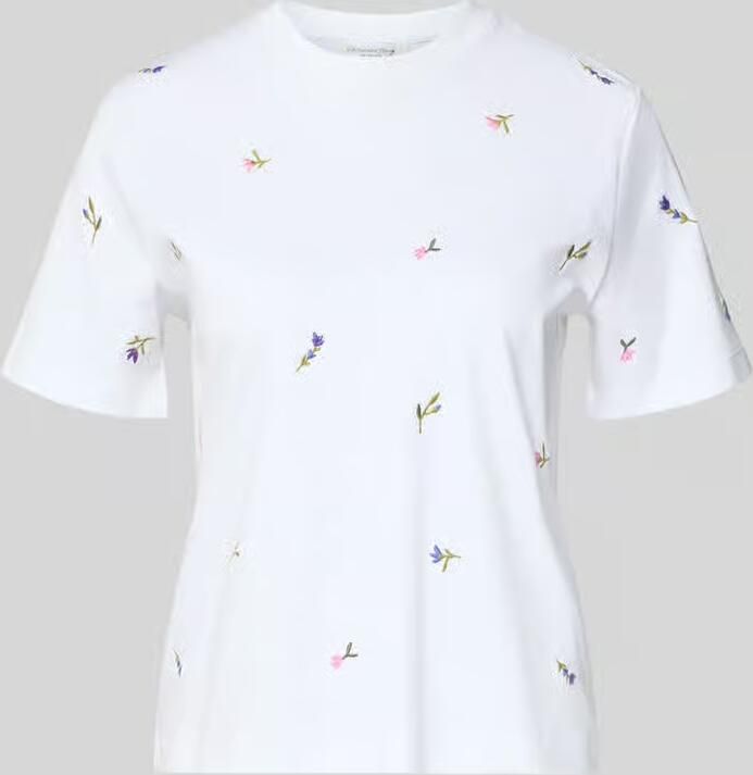 Christian Berg Woman T-shirt met geborduurde bloemen