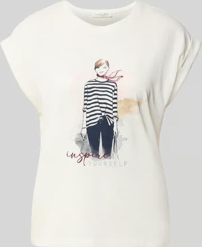 Christian Berg Woman T-shirt met gefixeerde mouwomslagen