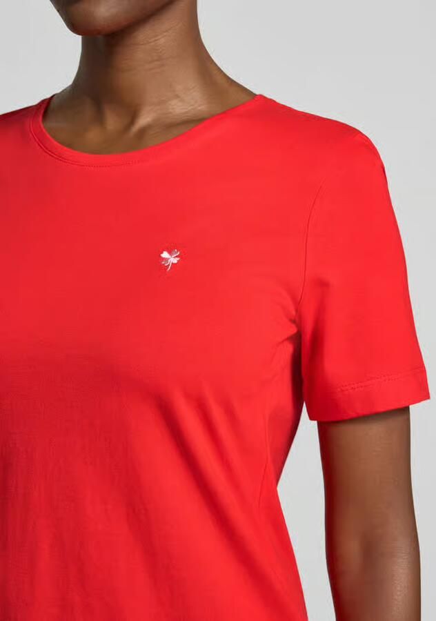 Christian Berg Woman T-shirt met motief-stitching en ronde hals