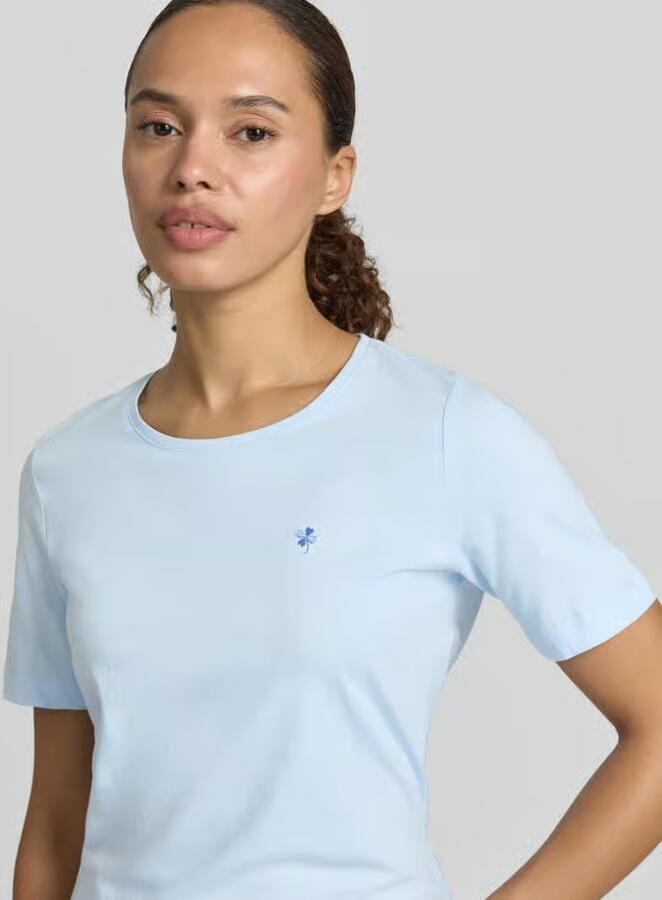 Christian Berg Woman T-shirt met motief-stitching en ronde hals