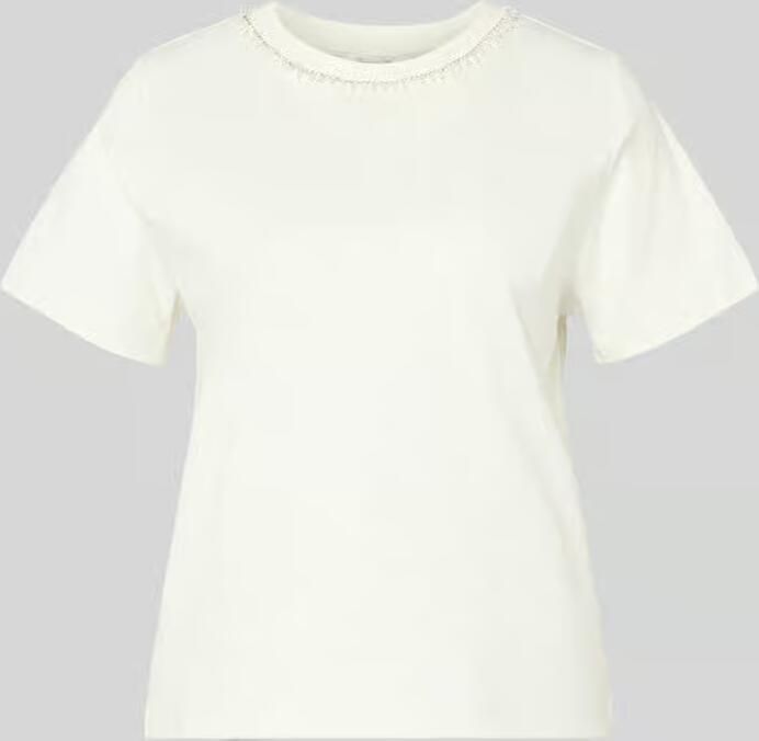 Christian Berg Woman T-shirt met parels en met siersteentjes