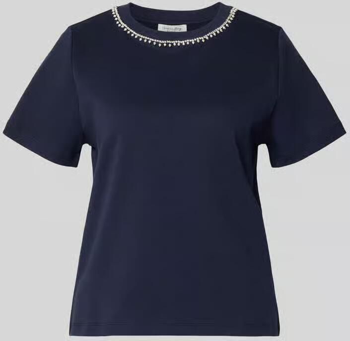 Christian Berg Woman T-shirt met parels en met siersteentjes