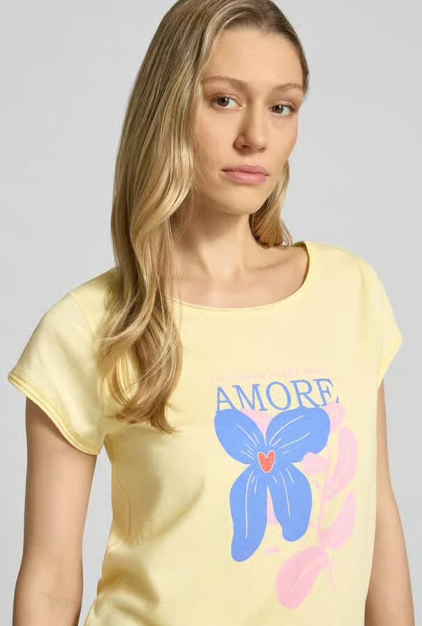 Christian Berg Woman T-shirt met print en rolzoom