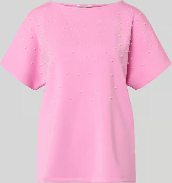 Christian Berg Woman T-shirt met ronde hals en Parels