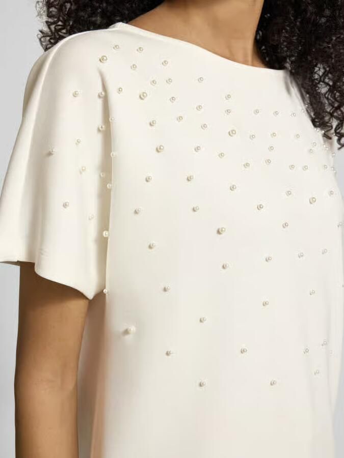 Christian Berg Woman T-shirt met ronde hals en Parels