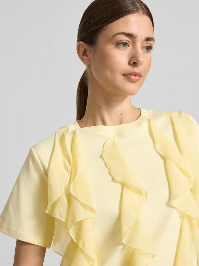 Christian Berg Woman T-shirt met ruches en ronde hals