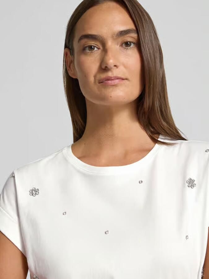 Christian Berg Woman T-shirt met siersteentjes en ronde hals