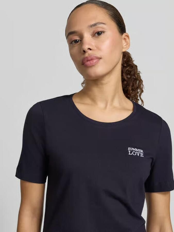 Christian Berg Woman T-shirt met statement-stitching en ronde hals