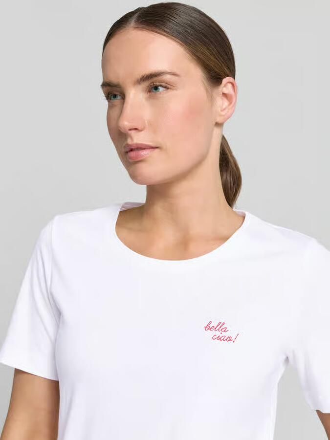 Christian Berg Woman T-shirt met statement-stitching en ronde hals