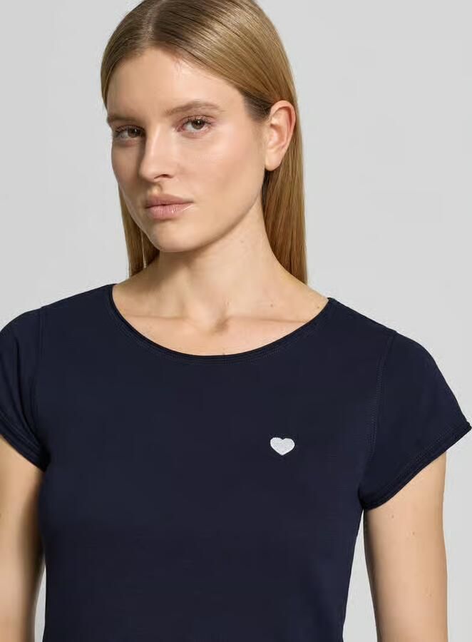 Christian Berg Woman T-shirt met stitching en ronde hals