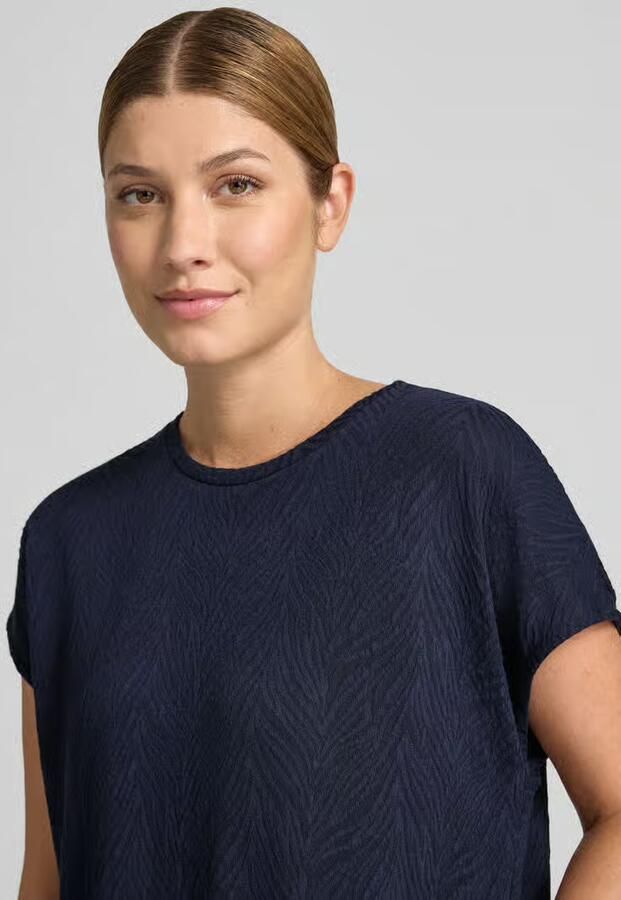 Christian Berg Woman T-shirt met structuurpatroon en ronde hals - Foto 2