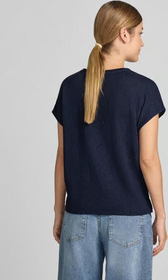 Christian Berg Woman T-shirt met structuurpatroon en ronde hals - Foto 4