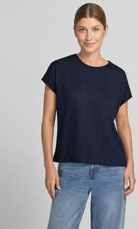 Christian Berg Woman T-shirt met structuurpatroon en ronde hals - Foto 3