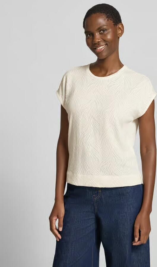 Christian Berg Woman T-shirt met structuurpatroon en ronde hals - Foto 3