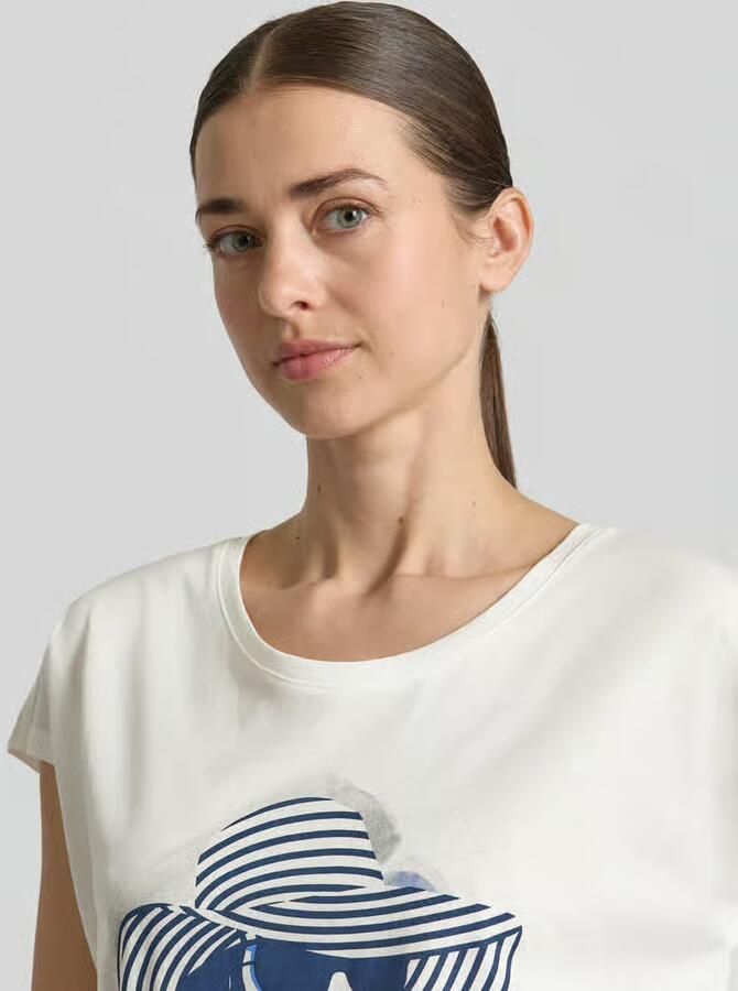 Christian Berg Woman T-shirt van mix van katoen en viscose met motiefprint