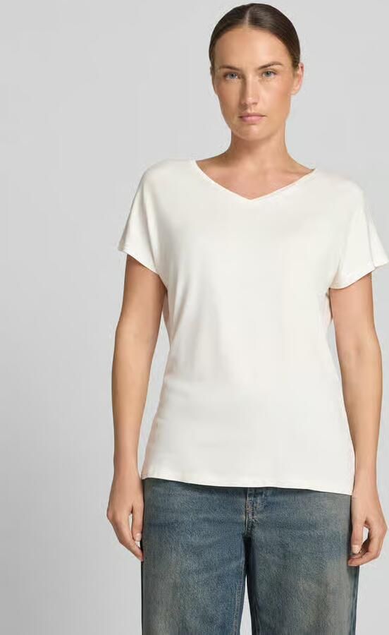 Christian Berg Woman T-shirt van mix van viscose en elastaan met v-hals - Foto 3