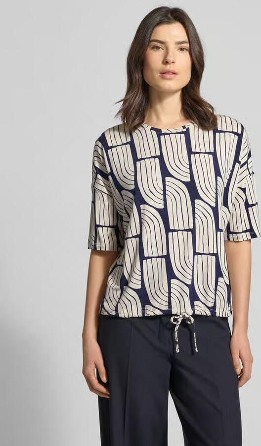 Christian Berg Woman T-shirt van viscose-elastaanmix in allover-look - Foto 4