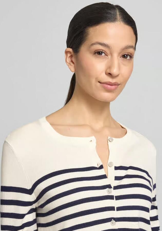 Christian Berg Woman Vest van viscosemix met strepenpatroon