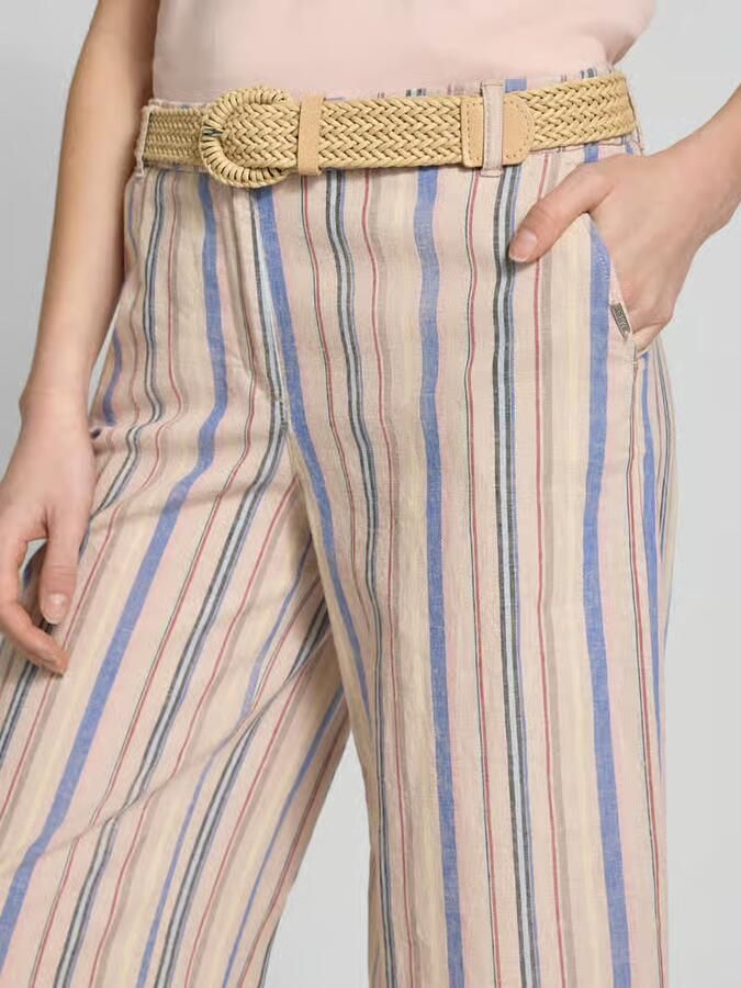 Christian Berg Woman wide fit stoffen broek van linnenmix
