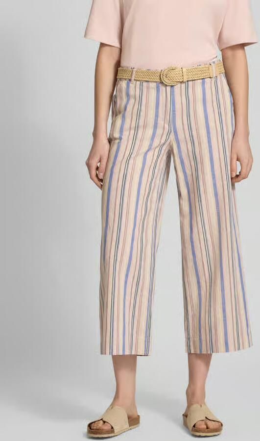 Christian Berg Woman wide fit stoffen broek van linnenmix - Foto 3