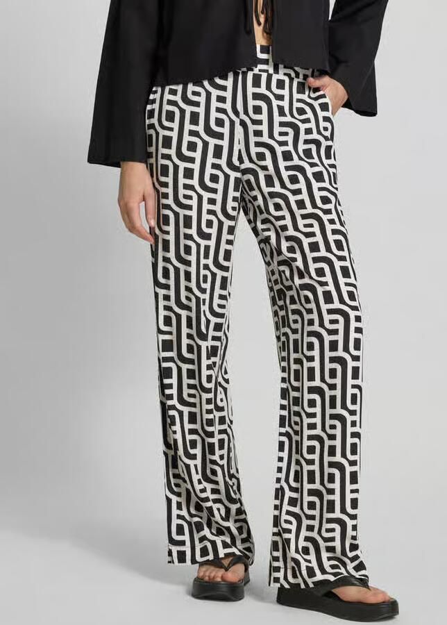 Christian Berg Woman wide leg broek van viscose met steekzakken - Foto 3