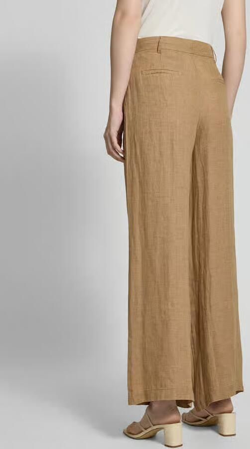 Christian Berg Woman Wide leg linnen broek met bandplooien - Foto 3