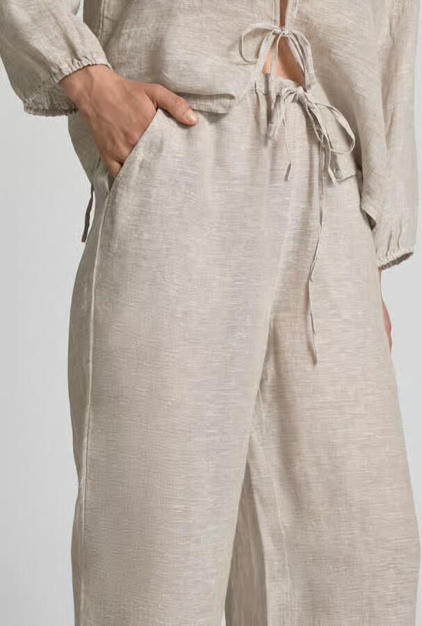 Christian Berg Woman Wide leg linnen broek met steekzakken