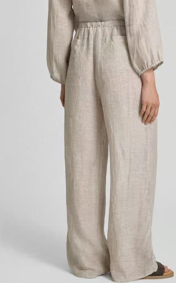Christian Berg Woman Wide leg linnen broek met steekzakken - Foto 3