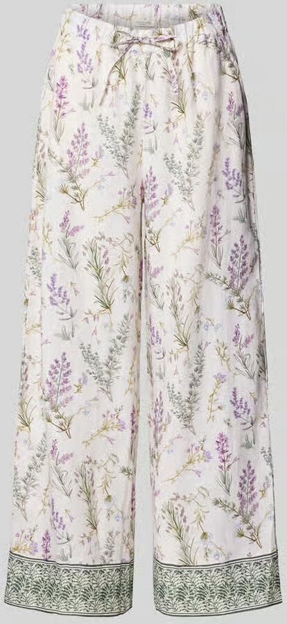Christian Berg Woman Wide leg linnenbroek met lavendelprint - Foto 2