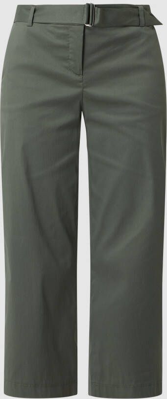 Christian Berg Woman Verkorte stoffen broek met stoffen riem