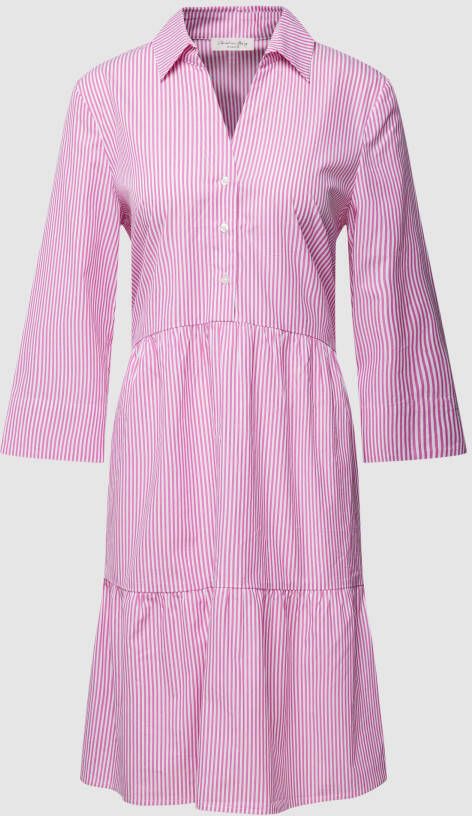 Christian Berg Woman Knielange jurk in laagjeslook