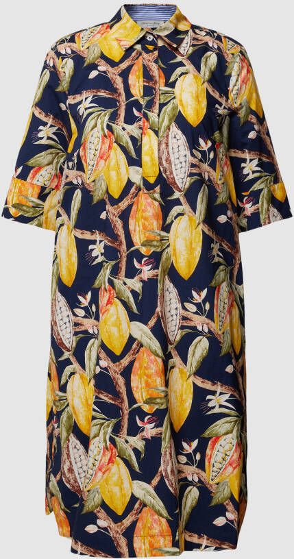 Christian Berg Woman Knielange jurk van puur katoen met korte knoopsluiting