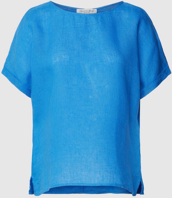 Christian Berg Woman Blouseshirt van linnen met ronde hals