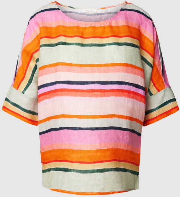 Christian Berg Woman Linnen blouse met streepmotief