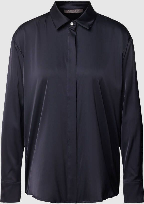 Christian Berg Woman Selection Blouse in satijnlook met blinde knoopsluiting
