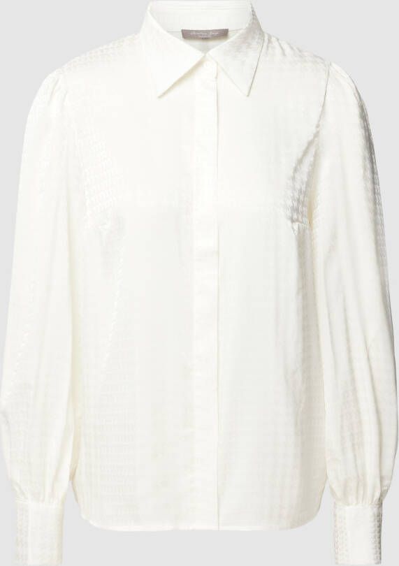 Christian Berg Woman Selection Blouse met pied-de-poule-motief en blinde knoopsluiting