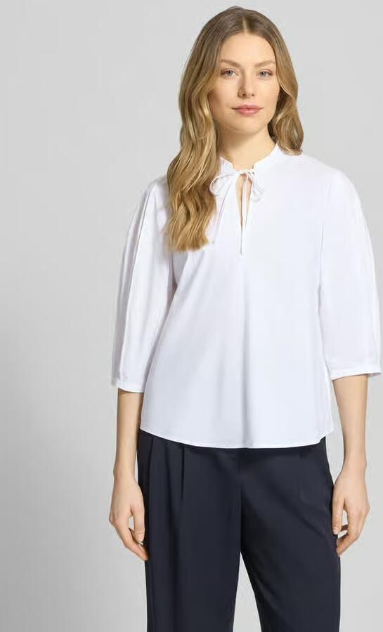 Christian Berg Woman Selection Blouse met serafino-hals en pofmouw - Foto 2