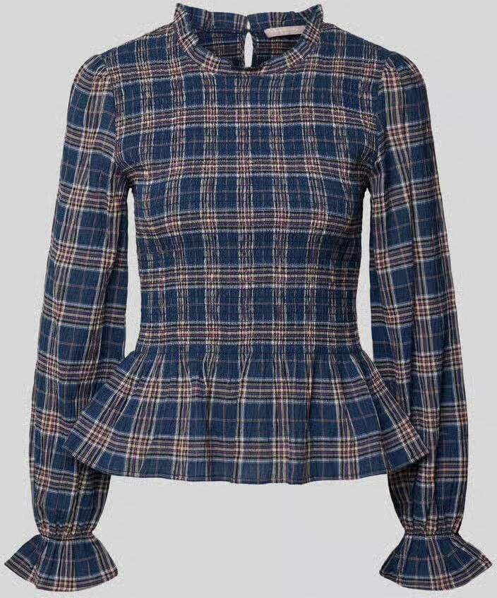 Christian Berg Woman Selection Blouse met smokdetails en mouwen met ruches