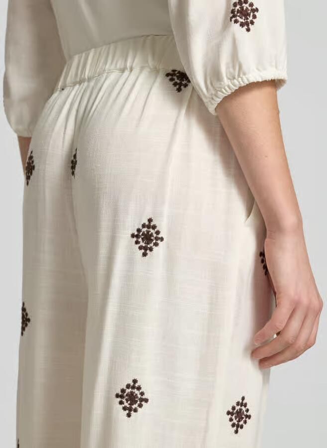 Christian Berg Woman Selection Broek van mix van viscose en linnen met stitchings