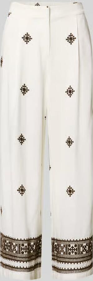 Christian Berg Woman Selection Broek van mix van viscose en linnen met stitchings - Foto 2